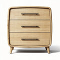 Wooden dresser with three drawers for storage in natural finish 60 x 45 x 80cm