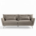 Fabric sofa with two cushions in light brown 210 x 90 x 85cm